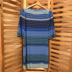Donna Morgan blue prism dress